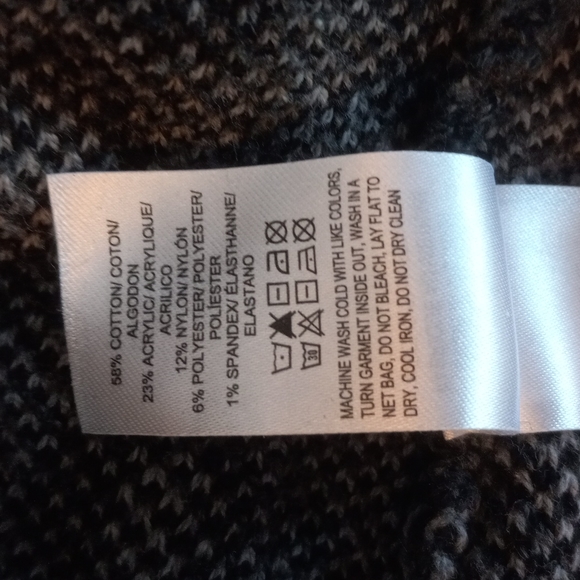 Lucky Brand Black & Gray Leopard Print Drop Shoulder Sweater - Picture 8 of 9